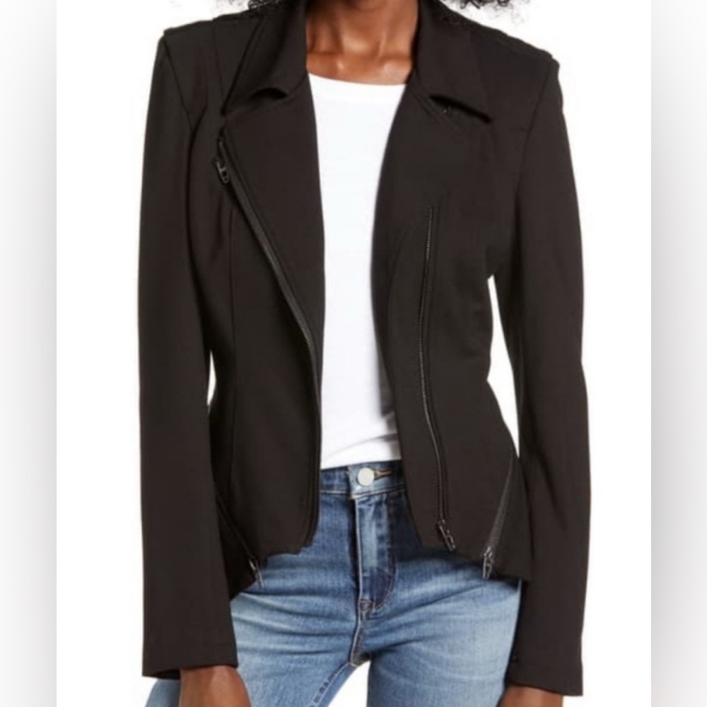 Blank NYC Zippers Jacket, Women’s Black XS Waist Length Lined Jacket / Blazer